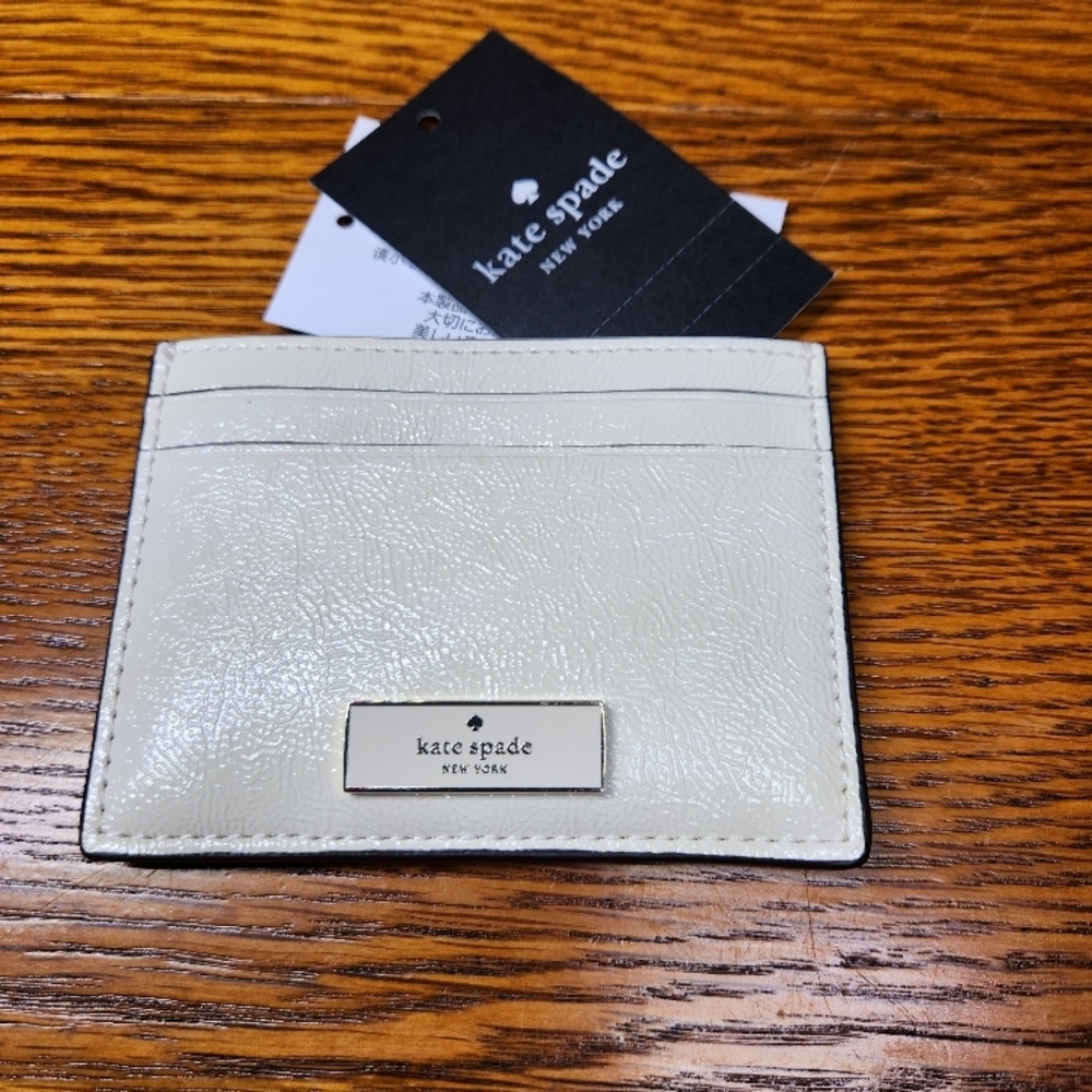 kate spade Bridget Crinkle Patent Small Slim Card Holder